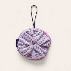 Fleur de douche rose en éponge de bambou, coté doux
