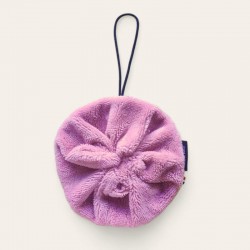 Fleur de douche rose en éponge de bambou, coté doux