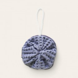 Fleur de douche grise en éponge de bambou, coté doux