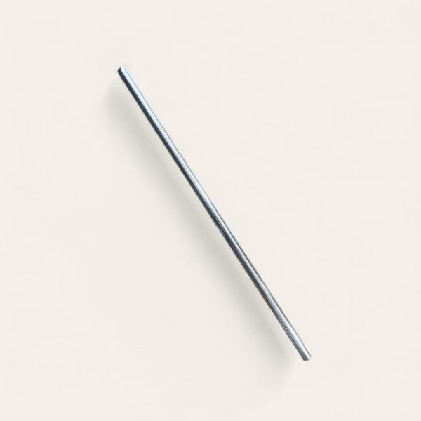 Paille en inox droite argentée réutilisable – 21 cm