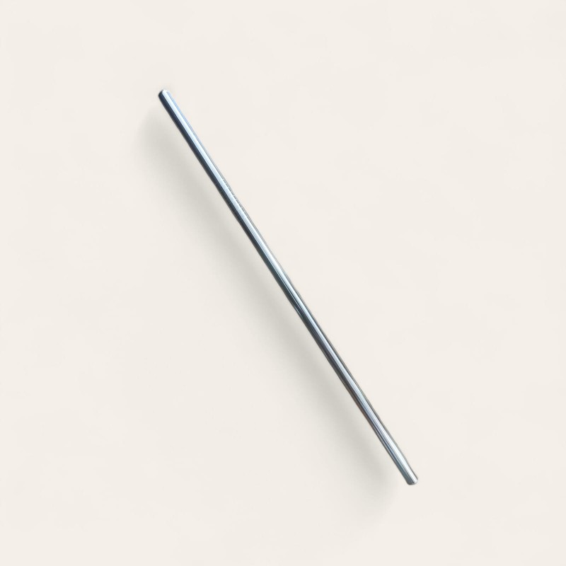 Paille en inox droite argentée réutilisable – 21 cm