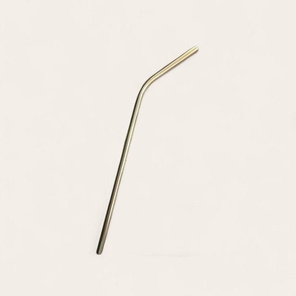 Paille en inox coudée dorée réutilisable – 21 cm