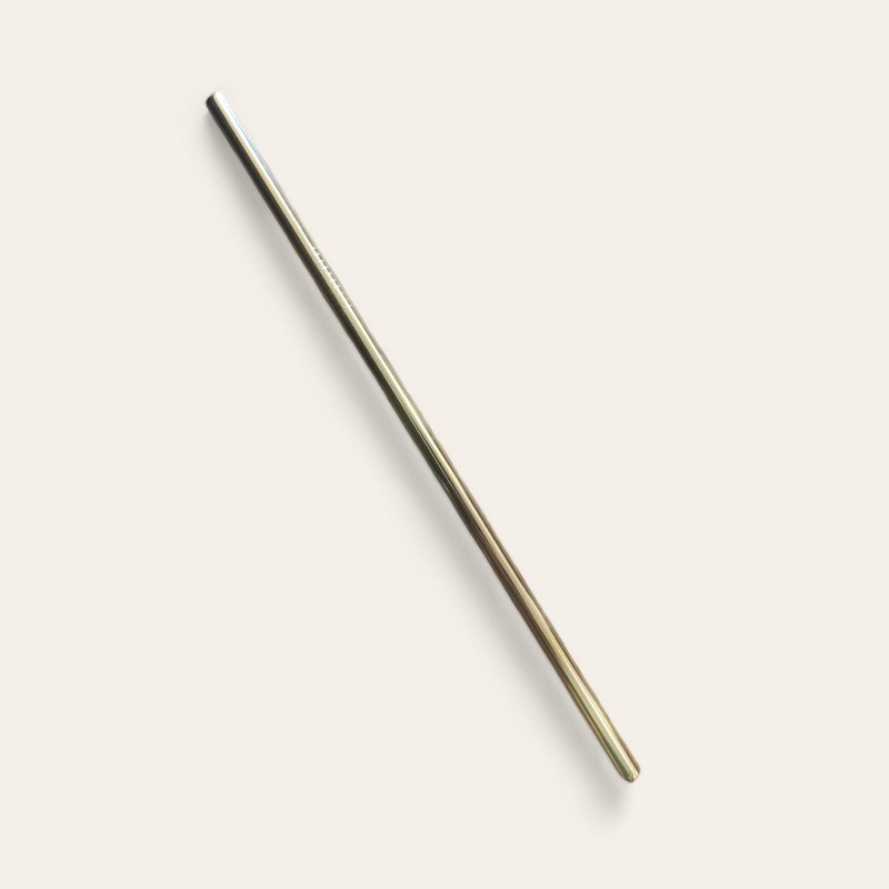 Paille en inox droite dorée réutilisable – 21 cm
