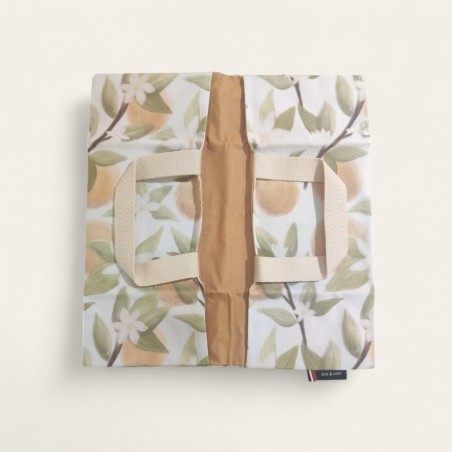 Sac à tarte oranges avec intérieur en tissu enduit pour transporter vos plats made in France