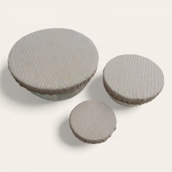 Charlottes alimentaires lavables et réutilisables de différentes tailles rayé ocre