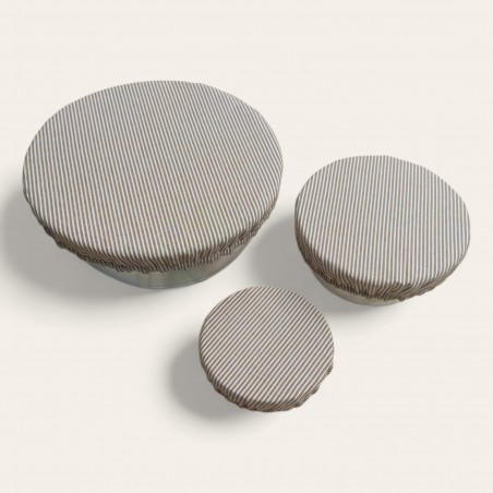 Charlotte alimentaire lavable rayée ocre – S & XL