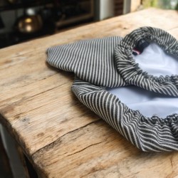 Charlottes alimentaires lavables et réutilisables de différentes tailles rayé noir