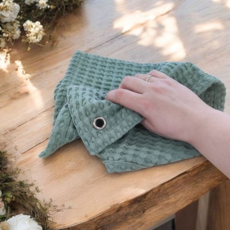 Essuie mains émeraude en maxi nid d'abeille doux et absorbant