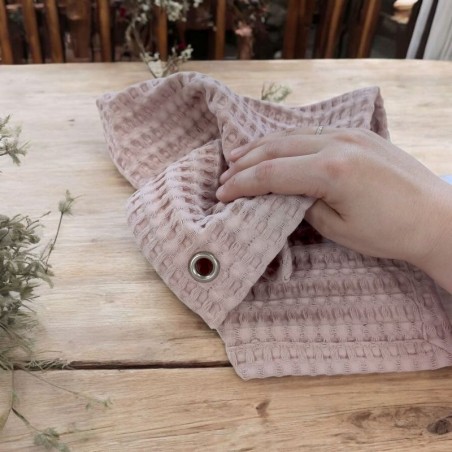 Essuie mains rose pale en maxi nid d'abeille doux et absorbant