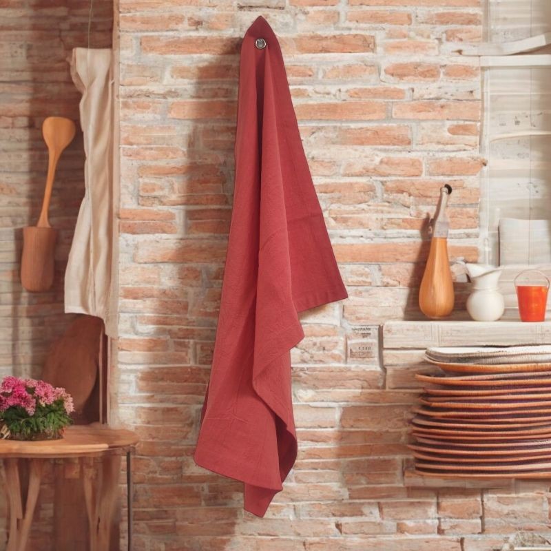 Torchon vaisselle couleur brique – Déco cuisine chaleureuse