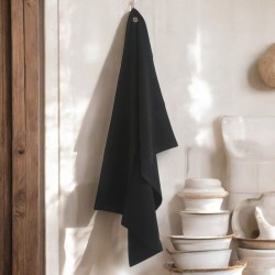 Torchon vaisselle noir élégant – Déco cuisine moderne & artisanale