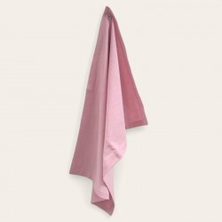 Torchon en coton lavé rose suspendu – Ambiance rustique