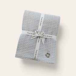 Torchon nid d’abeille gris souris – Déco cuisine rustique avec plantes