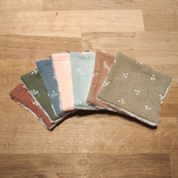 Lot de 7 lingettes lavables en éponge de bambou made in France motif branches
