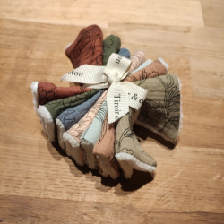 Lot de 7 lingettes lavables en éponge de bambou made in France motif fleurs