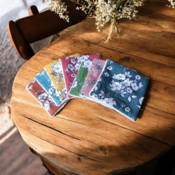 Lot de 7 lingettes motif flowers
