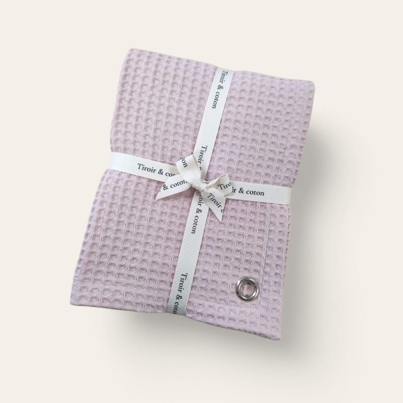 Torchon nid d’abeille beige Tiroir & Coton – Linge de cuisine éco-responsable fabriqué en France