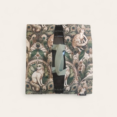 Sac à tarte chats avec intérieur en tissu enduit pour transporter vos plats made in France