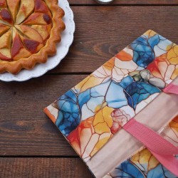 Sac à tarte vitrail Tiffany avec intérieur en tissu enduit pour transporter vos plats made in France
