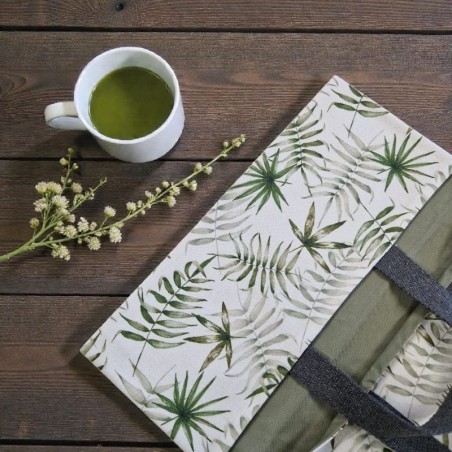 Sac à tarte fougères avec intérieur en tissu enduit pour transporter vos plats made in France