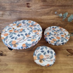 lot de 3 charlottes alimentaires lavables et réutilisables Abricots