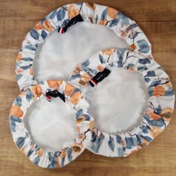 lot de 3 charlottes alimentaires lavables et réutilisables Abricots