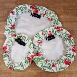 lot de 3 charlottes alimentaires lavables et réutilisables Eucalyptus