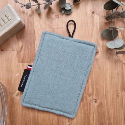 Eponge lavable made in France qui gratte mais ne raye pas vert sauge
