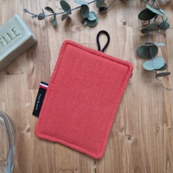 Eponge lavable made in France qui gratte mais ne raye pas brique
