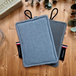 Eponge lavable made in France qui gratte mais ne raye pas brique