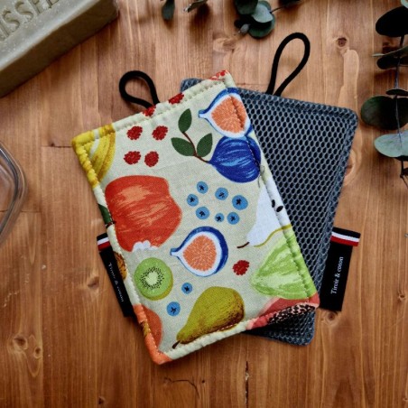 Eponge lavable made in France qui gratte mais ne raye pas tutti frutti