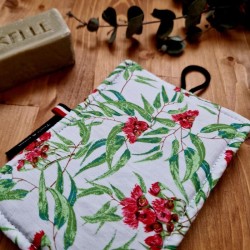 Eponge lavable made in France qui gratte mais ne raye pas eucalyptus