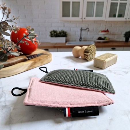 Éponge lavable rose pour vaisselle et évier – sans rayer