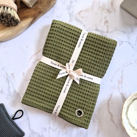 Torchon essuie mains 100% coton – Emballage cadeau avec un joli ruban Tiroir & Coton