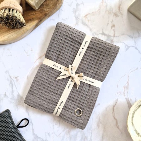 Torchon essuie mains 100% coton – Emballage cadeau avec un joli ruban Tiroir & Coton