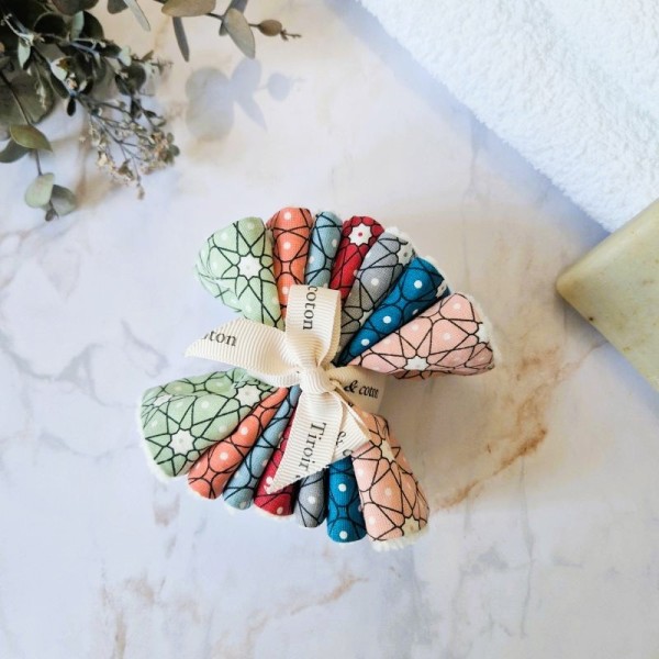 7 lingettes démaquillantes lavables – Semainier Mosaïque