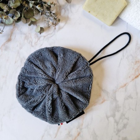 Fleur de douche Ardoise face douce en éponge de bambou