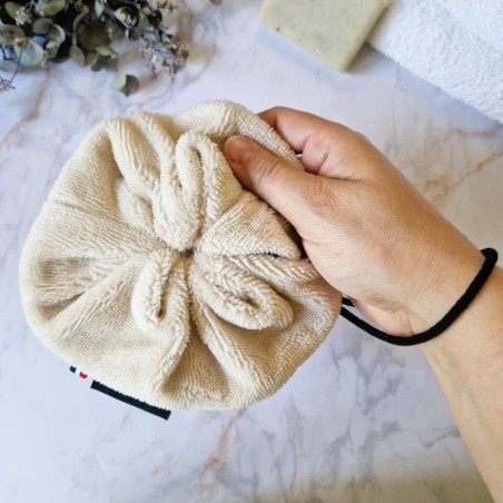 Fleur de douche lavable Sable avec cordon de maintien