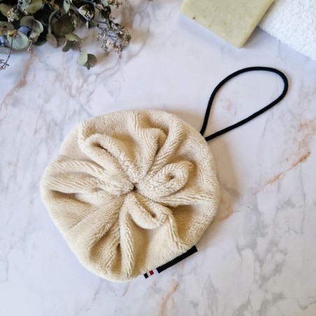 Fleur de douche Sable face douce en éponge de bambou