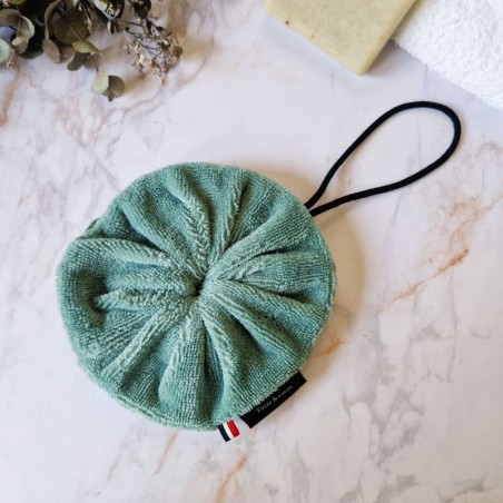 Fleur de douche Emeraude face douce en éponge de bambou