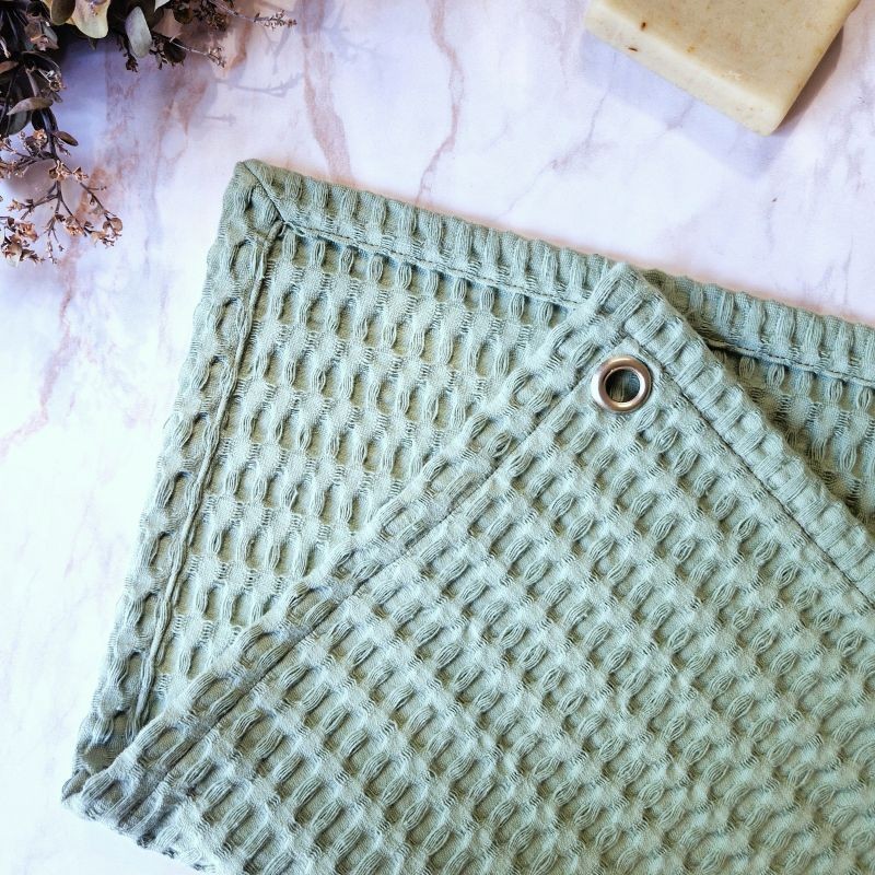 Essuie-mains Emeraude en maxi nid d’abeille 100 % coton, très absorbant et à séchage rapide