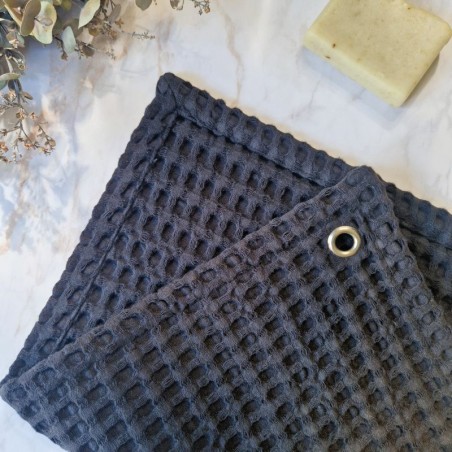 Essuie-mains Charbon en maxi nid d’abeille 100 % coton, très absorbant et à séchage rapide