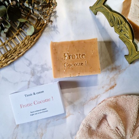 Savon artisanal surgras à l'argile rose et au son d'avoine