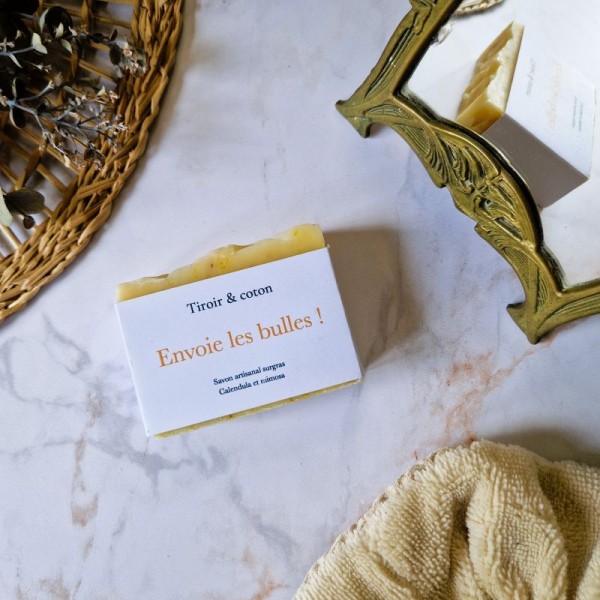 Savon artisanal surgras au calendula et au beurre de karité