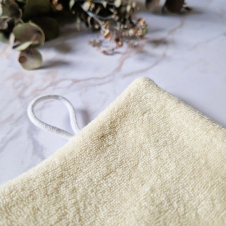 Détail de la face en éponge 100 % coton douce et absorbante