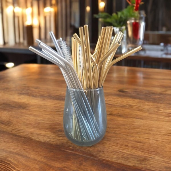 Pailles réutilisables & couvre-verres lavables